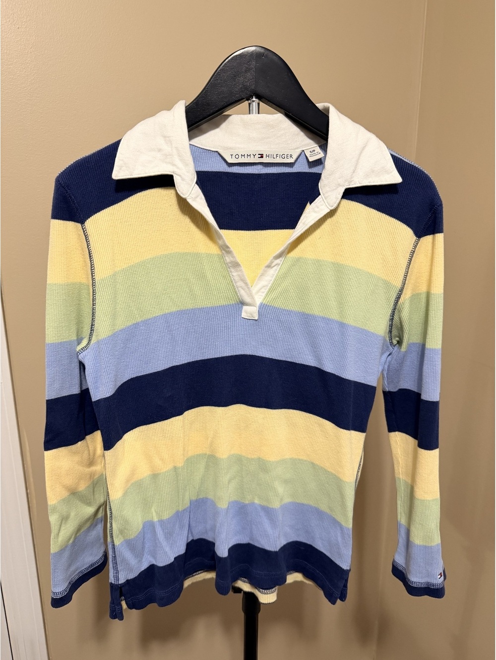 Vintage Tommy Hilfiger Striped Rugby Polo Women S Cotton